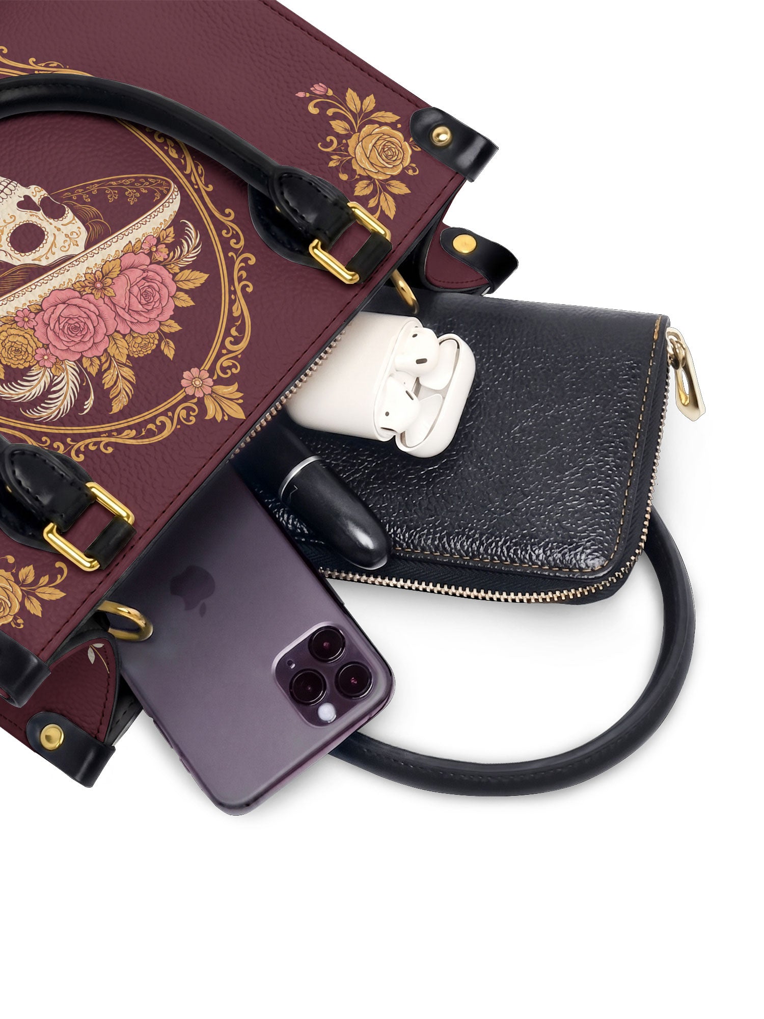 "CALAVERA" Small Leather Handbag - interior | Paleta Bags