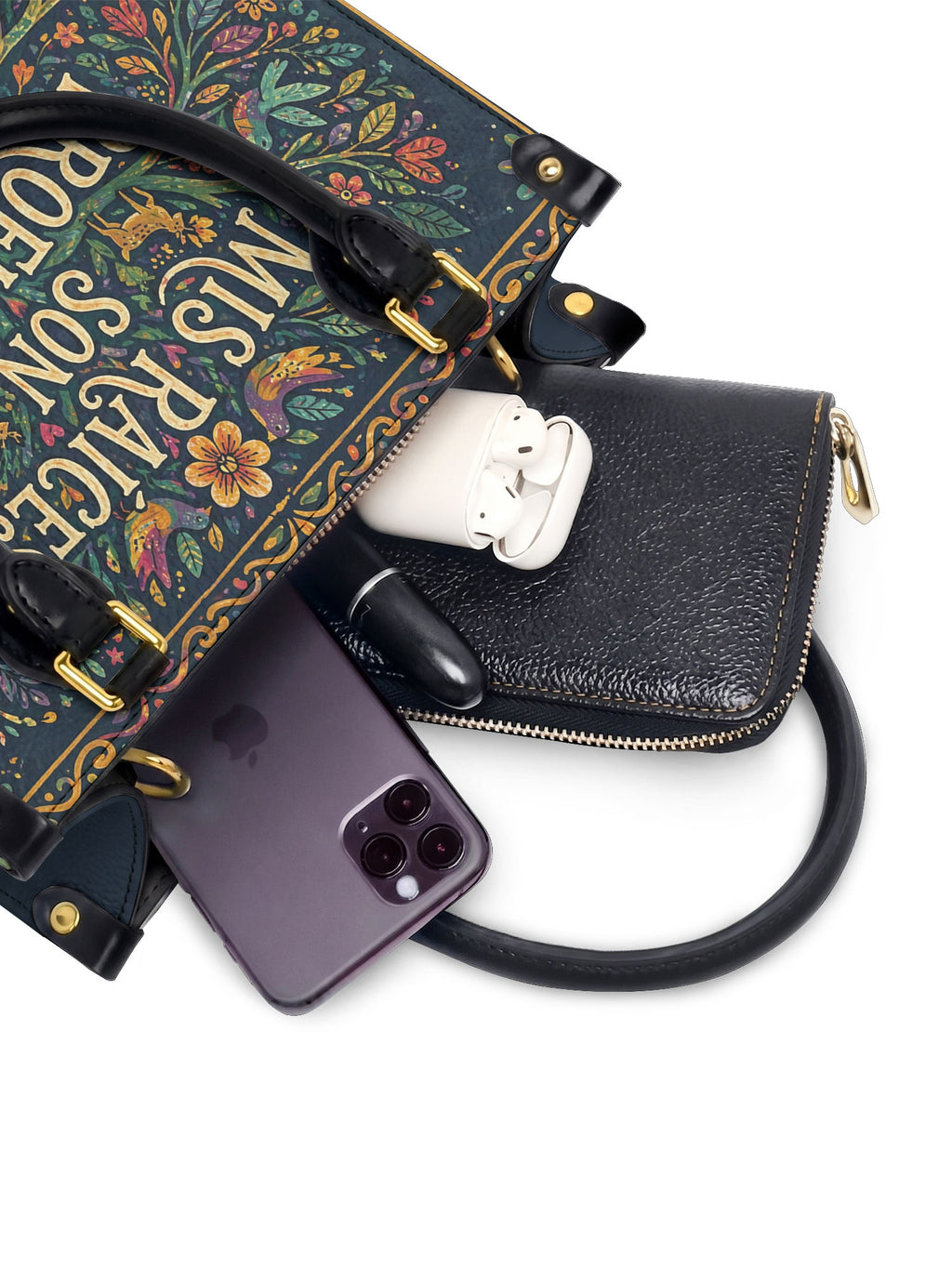 "Mis Raíces son Profundas" ver.4 Small Leather Handbag - interior | Paleta Bags