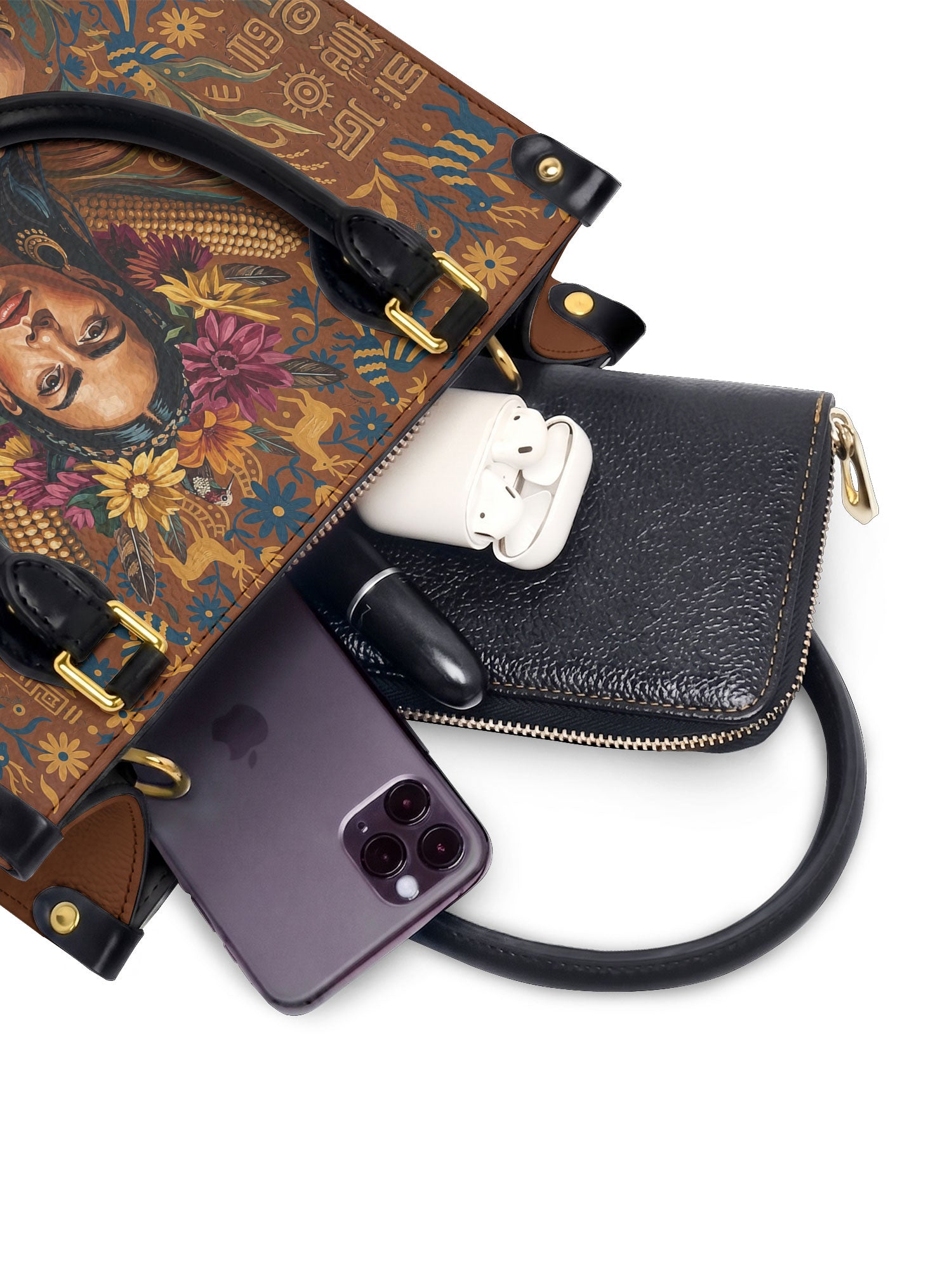 "Soy Fuerte" ver.4 Small Leather Handbag - interior | Paleta Bags