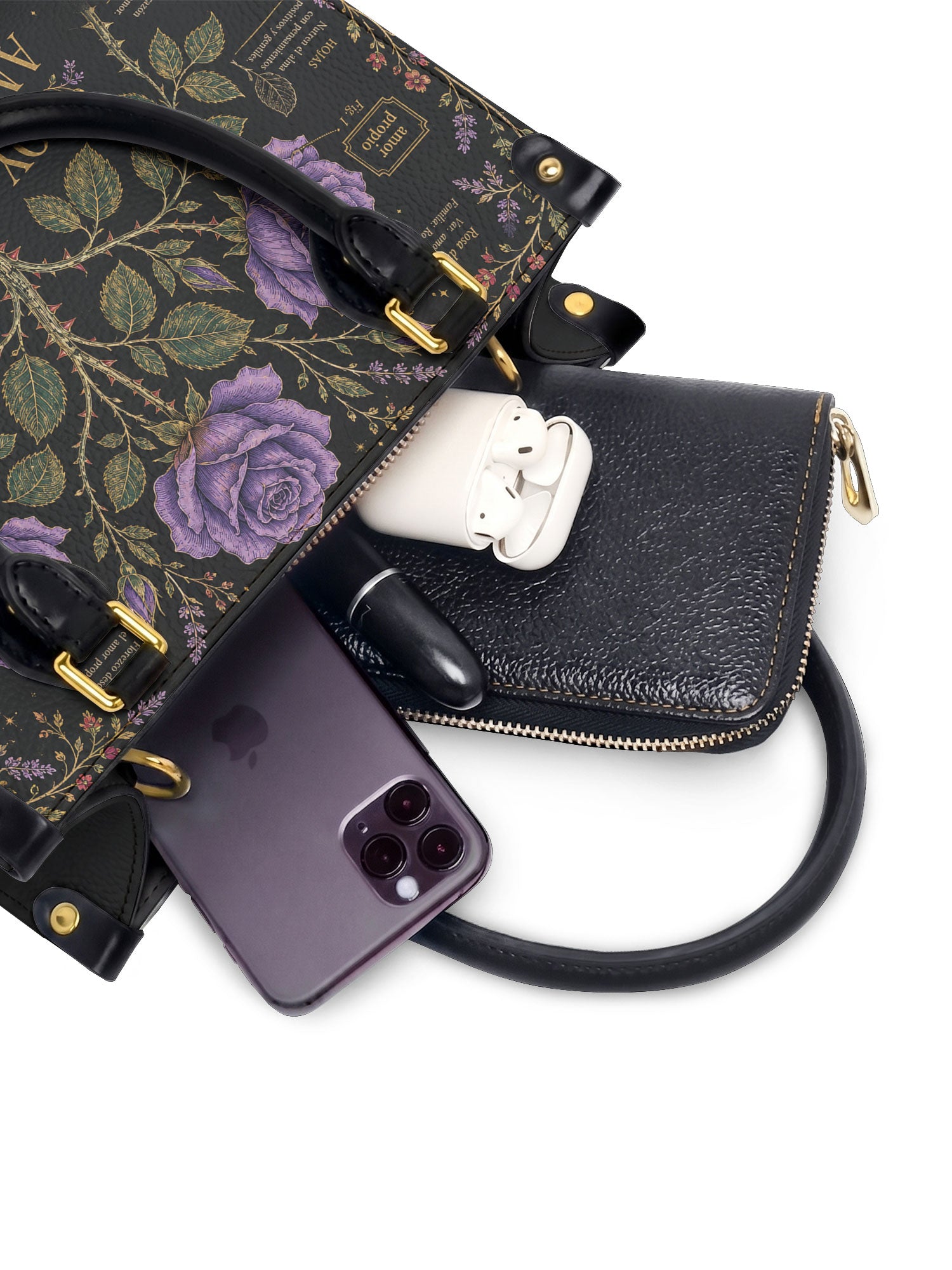 "Otomi Wild Embroidery" ver.4 Small Leather Handbag - interior | Paleta Bags