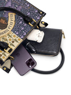 "Ella es la tormenta y también el refugio" ver.2 Small Leather Handbag - interior | Paleta Bags