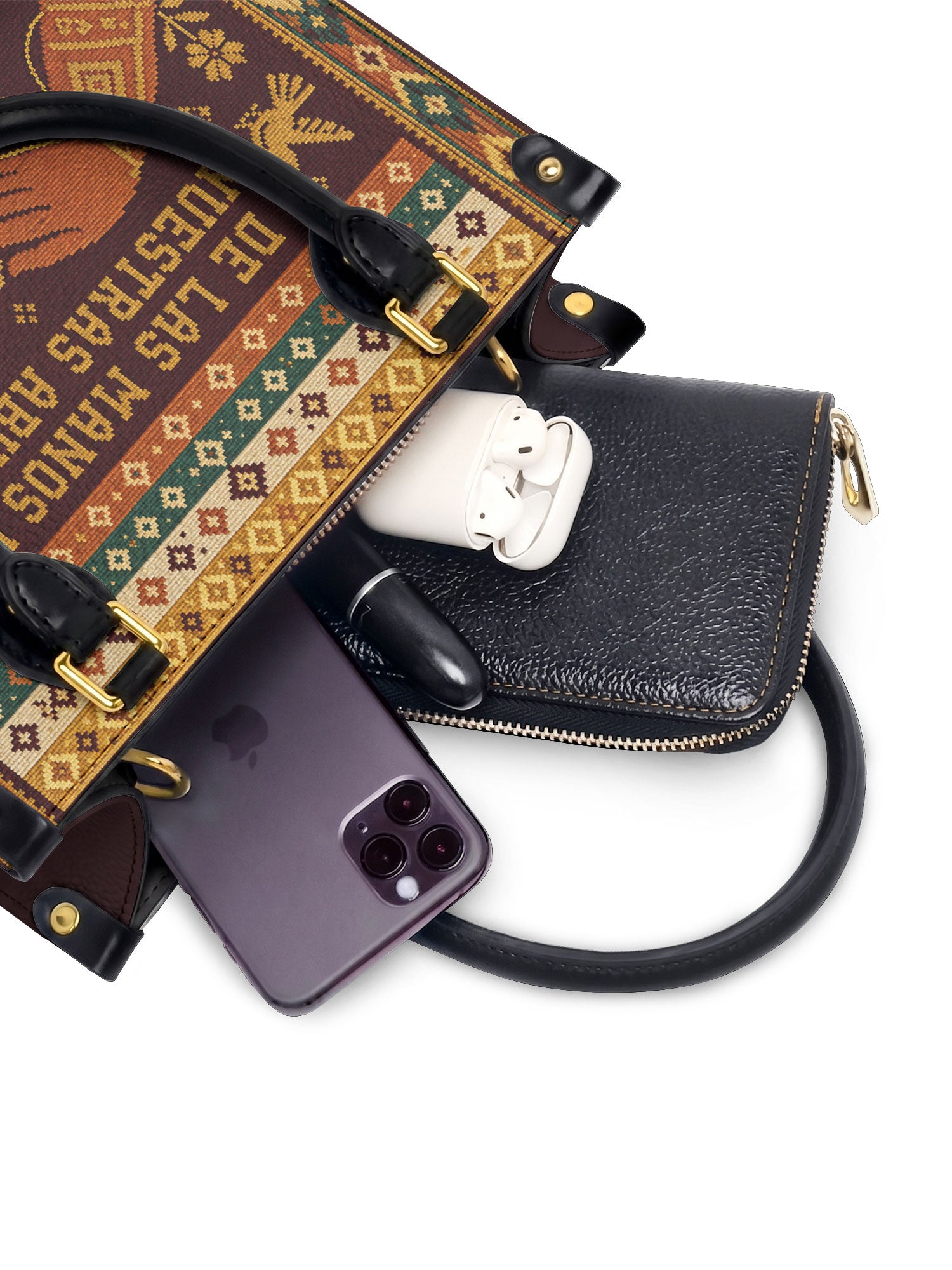 "De las manos de nuestras abuelas a las nuestras" ver.3 Small Leather Handbag - interior | Paleta Bags