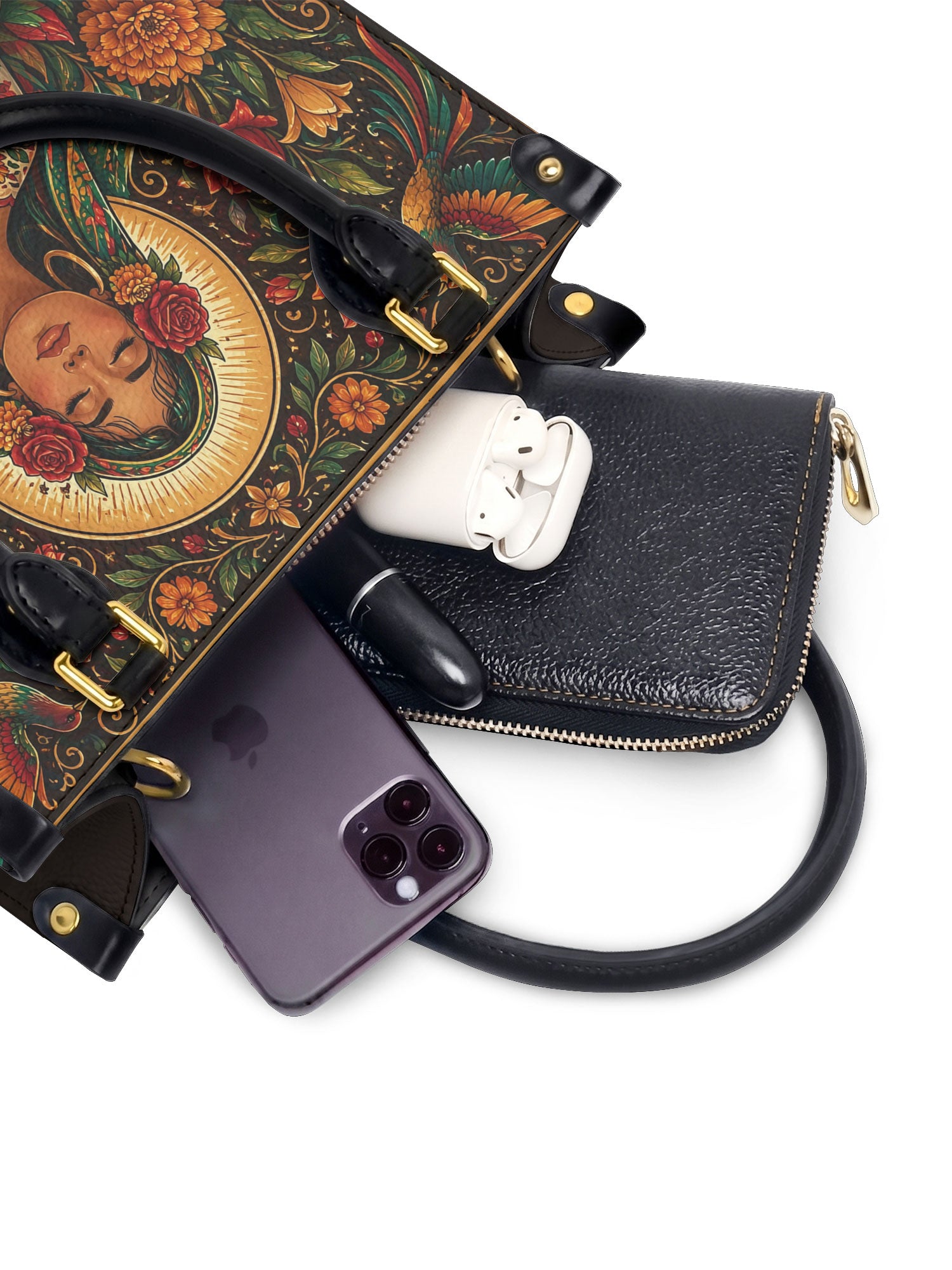 "Nací para brillar" ver.3 Small Leather Handbag - interior | Paleta Bags