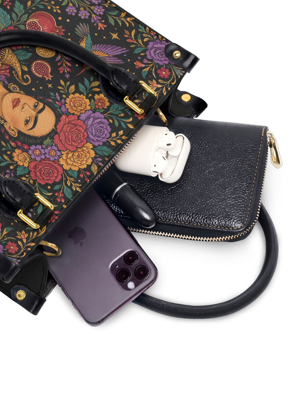 "Me merezco todo lo bueno" ver.1 Small Leather Handbag - interior | Paleta Bags