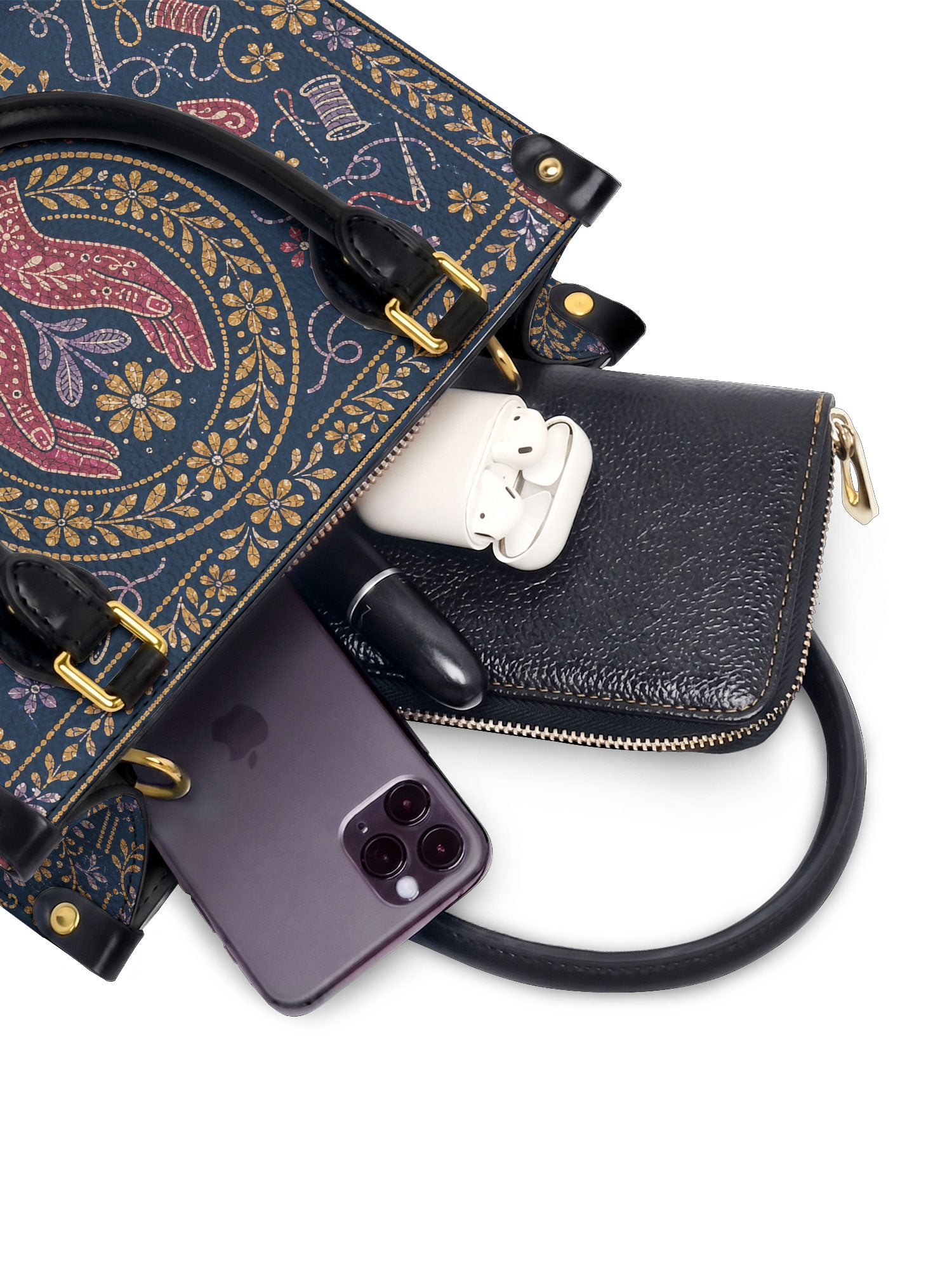 "Hecha a mano, hecha con amor" ver.4 Small Leather Handbag - interior