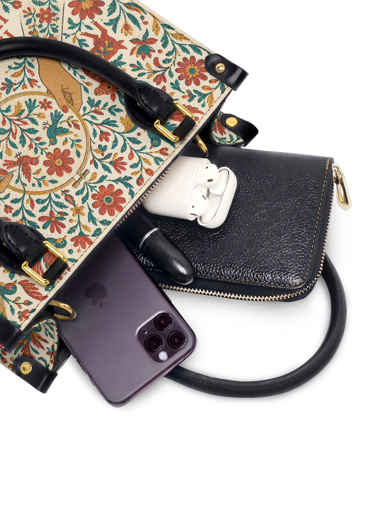 "Hecha a mano, hecha con amor" ver.1 Small Leather Handbag - interior