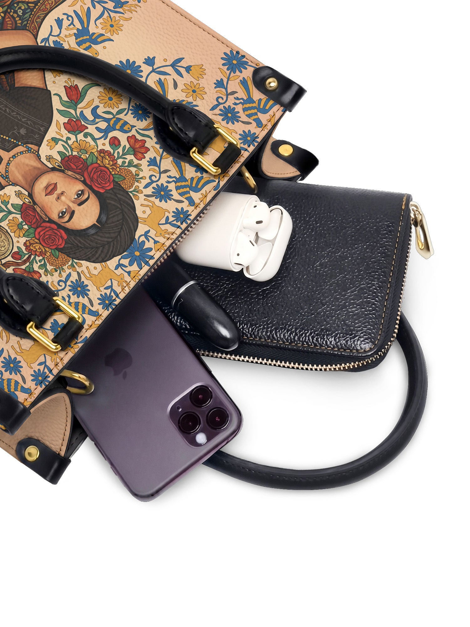 "Soy Fuerte" ver.3 Small Leather Handbag - interior | Paleta Bags