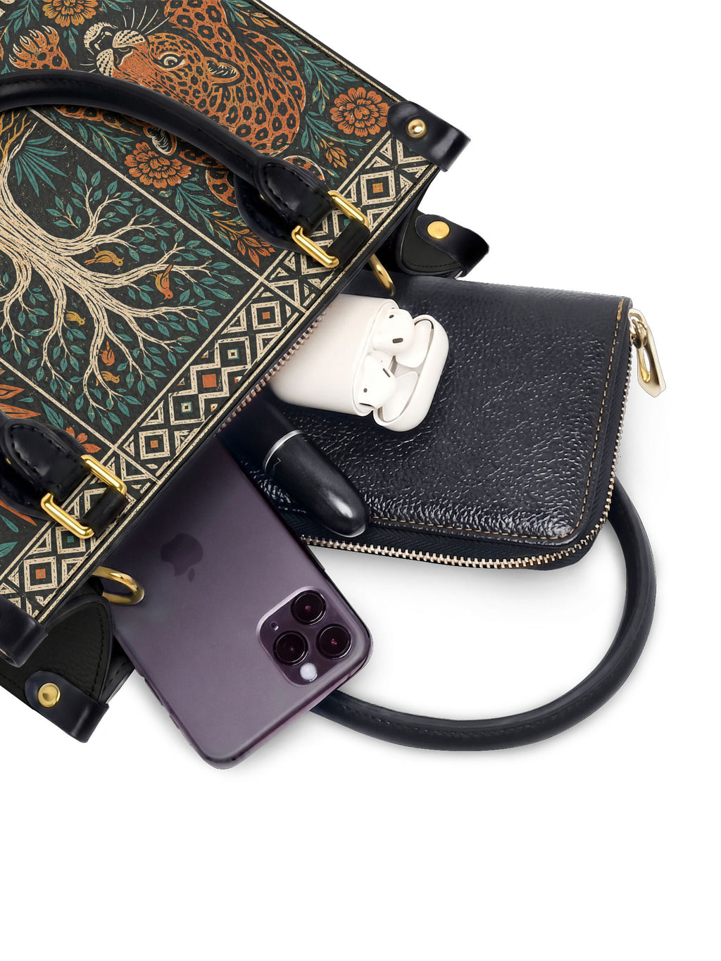 "Feroz. Arraigada. Radiante" ver.1 Small Leather Handbag - interior | Paleta Bags