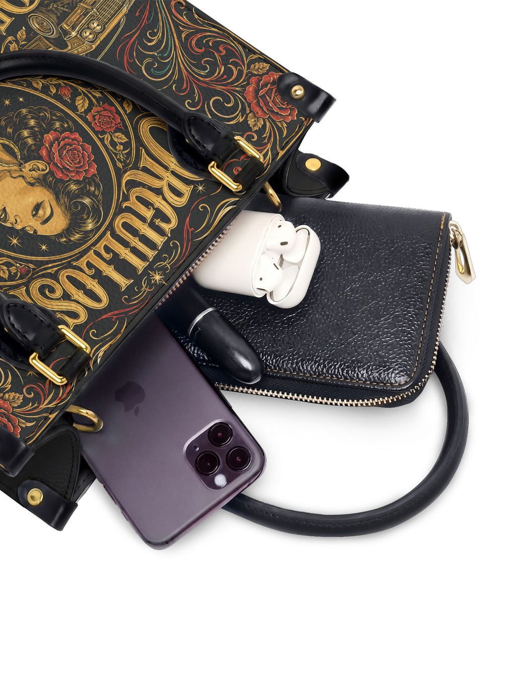 "Orgullosa de donde vengo" ver.4 Small Leather Handbag - interior | Paleta Bags