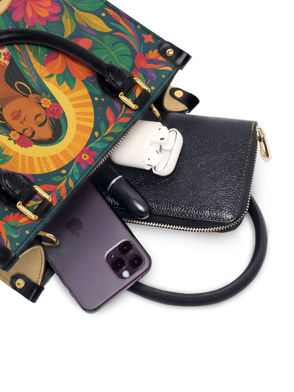 "Nací para brillar" ver.4 Small Leather Handbag - interior | Paleta Bags