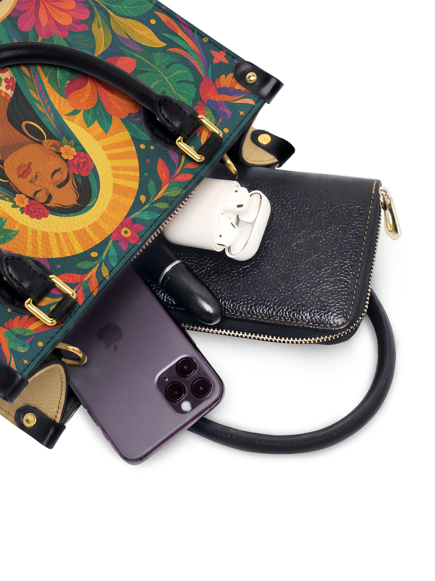 "Nací para brillar" ver.4 Small Leather Handbag - interior | Paleta Bags