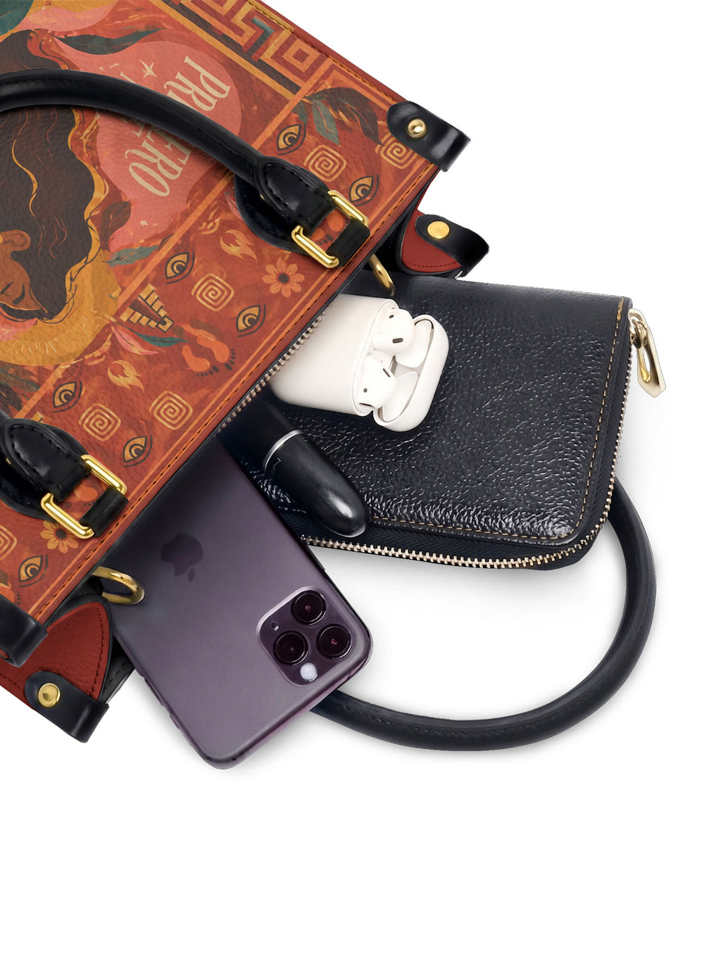 "Primero me pertenezco a mí" ver.2 Small Leather Handbag - interior | Paleta Bags