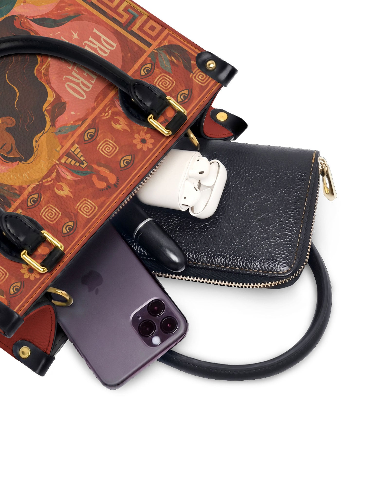"Primero me pertenezco a mí" ver.2 Small Leather Handbag - interior | Paleta Bags