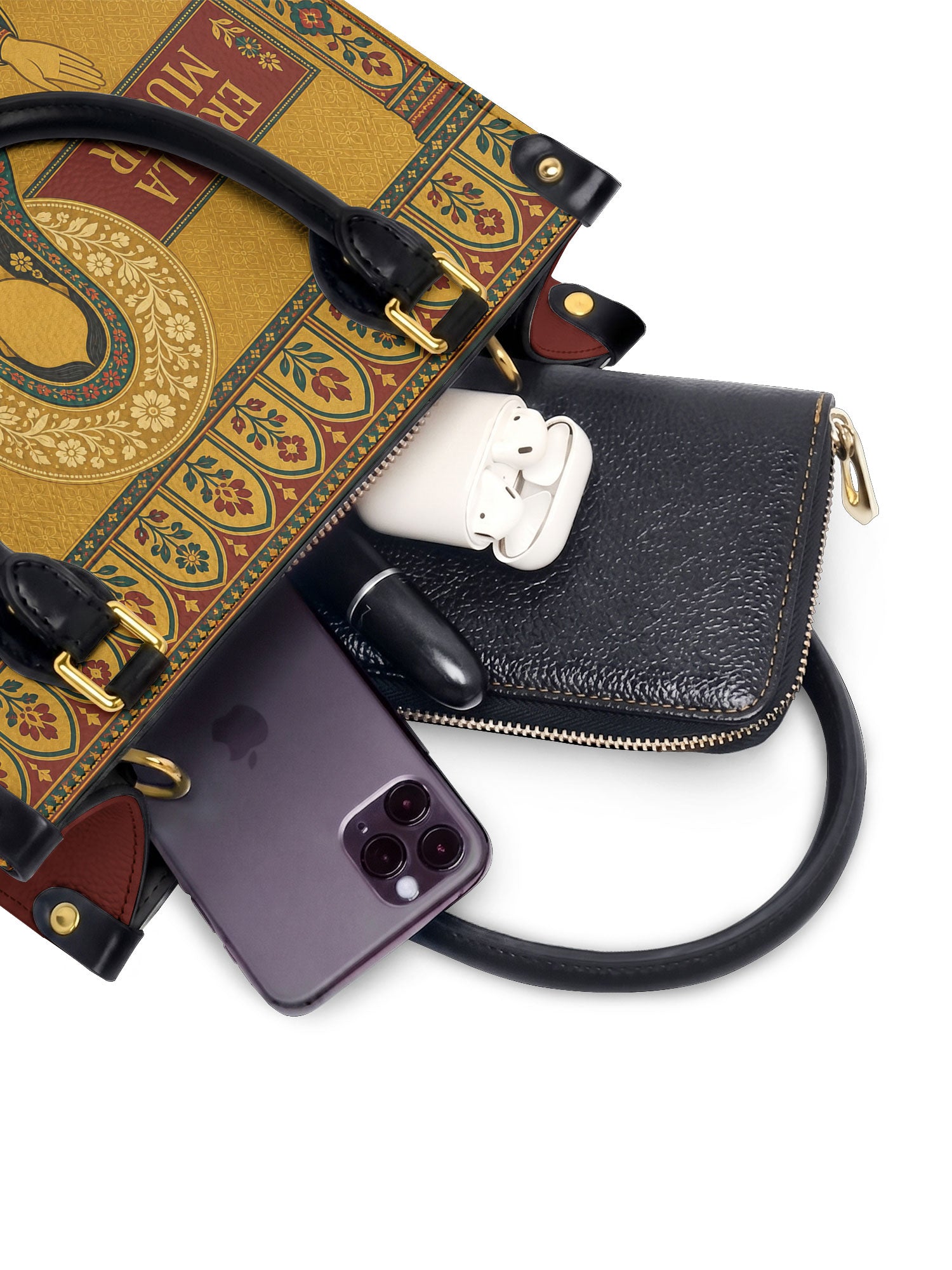 "Eres la mujer que alguna vez soñaste ser" ver.6 Small Leather Handbag - interior | Paleta Bags