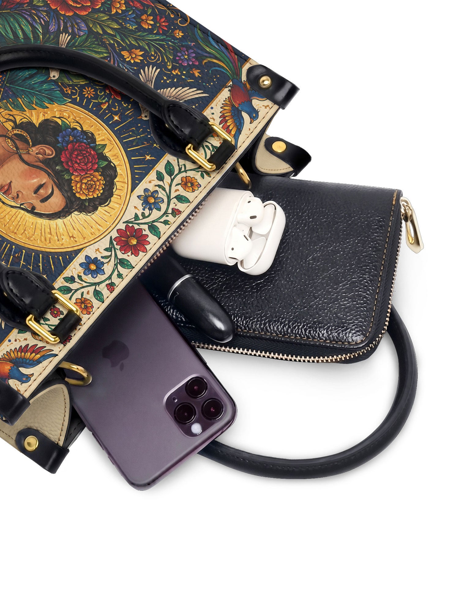 "Poderosa y Libre" ver.1 Small Leather Handbag - interior | Paleta Bags