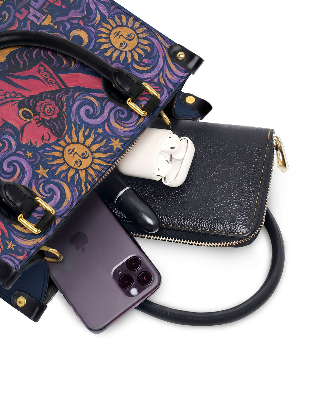 "Orgullosa de donde vengo" ver.5 Small Leather Handbag - interior | Paleta Bags