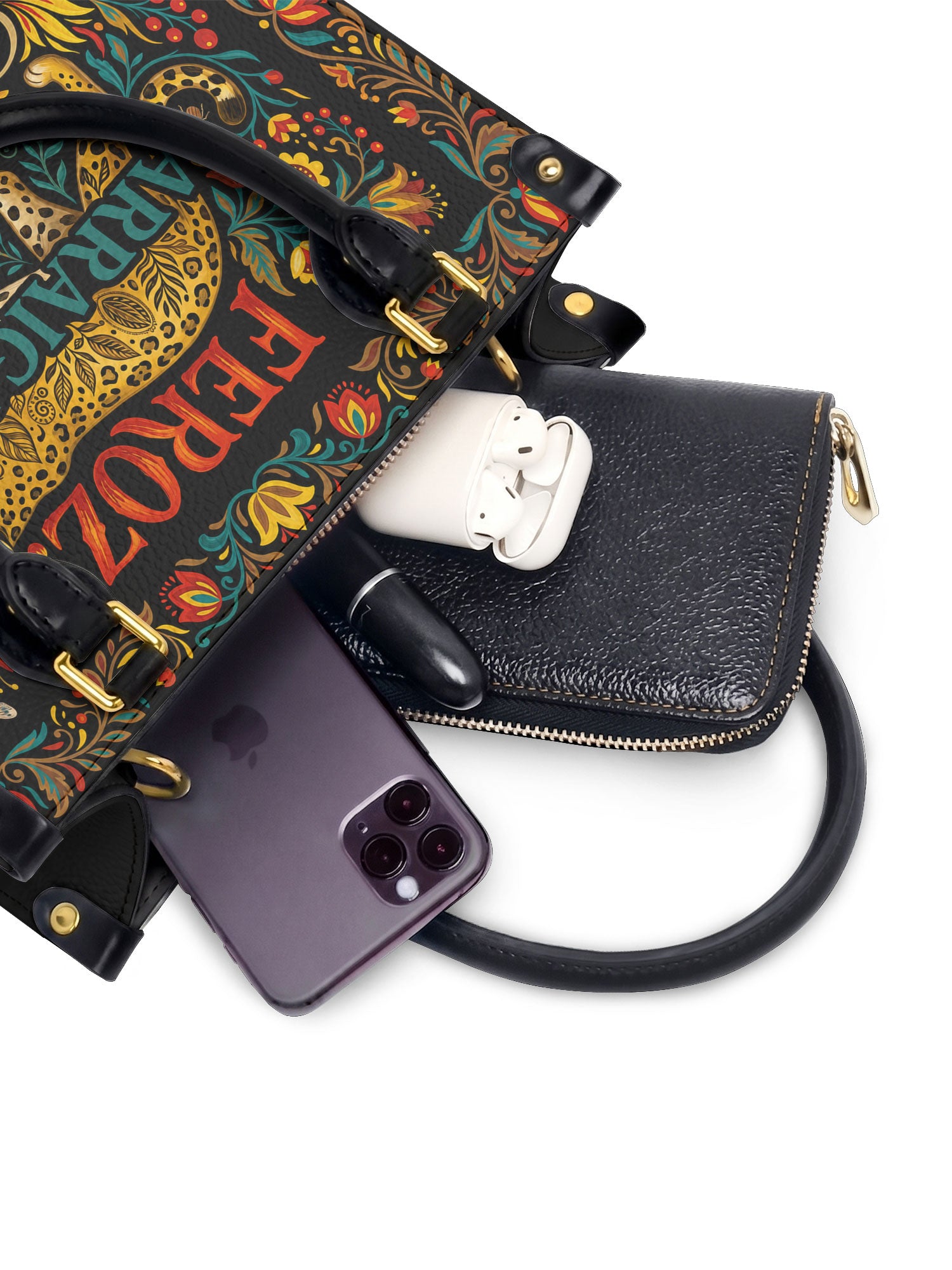 "Feroz. Arraigada. Radiante" ver.5 Small Leather Handbag - interior | Paleta Bags