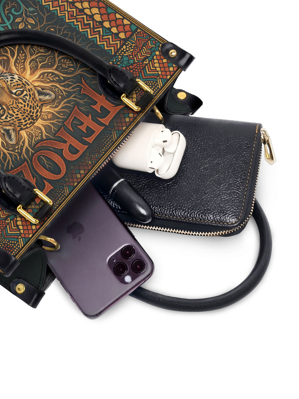 "Feroz. Arraigada. Radiante" ver.6 Small Leather Handbag - interior | Paleta Bags