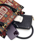 "Mi cultura es mi fortaleza" ver.6 Small Leather Handbag - interior | Paleta Bags