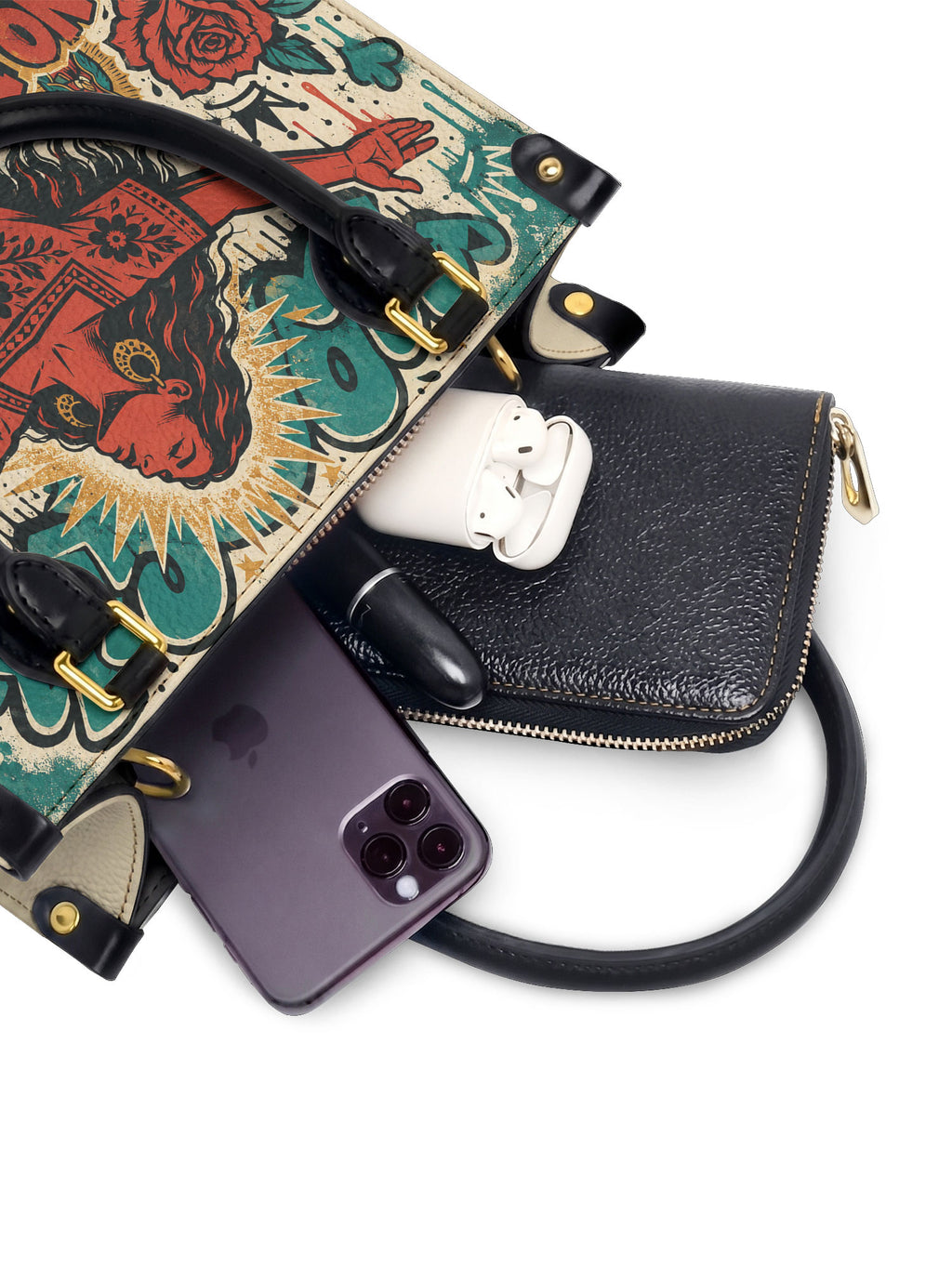 "No pido permiso para ocupar espacio" ver.3 Small Leather Handbag - interior | Paleta Bags