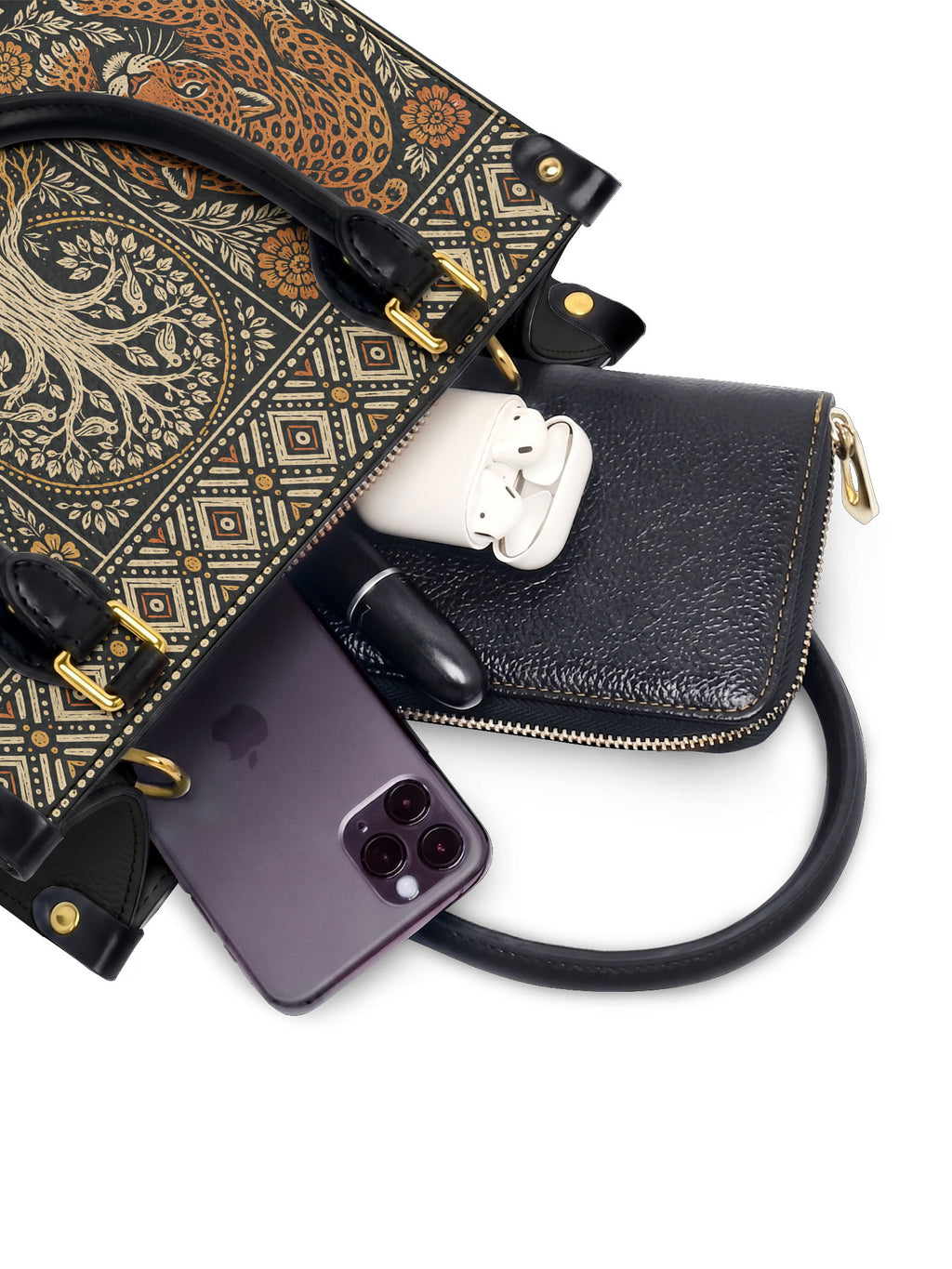 "Feroz. Arraigada. Radiante" ver.4 Small Leather Handbag - interior | Paleta Bags