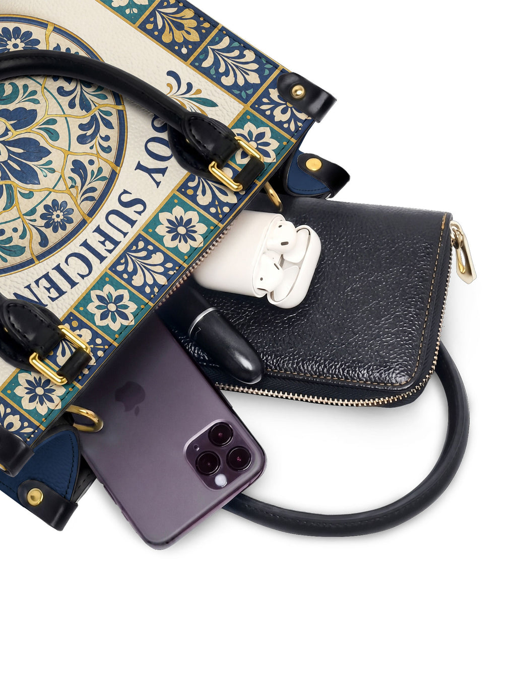 "Soy suficiente, tal y como soy" ver.8 Small Leather Handbag - interior | Paleta Bags