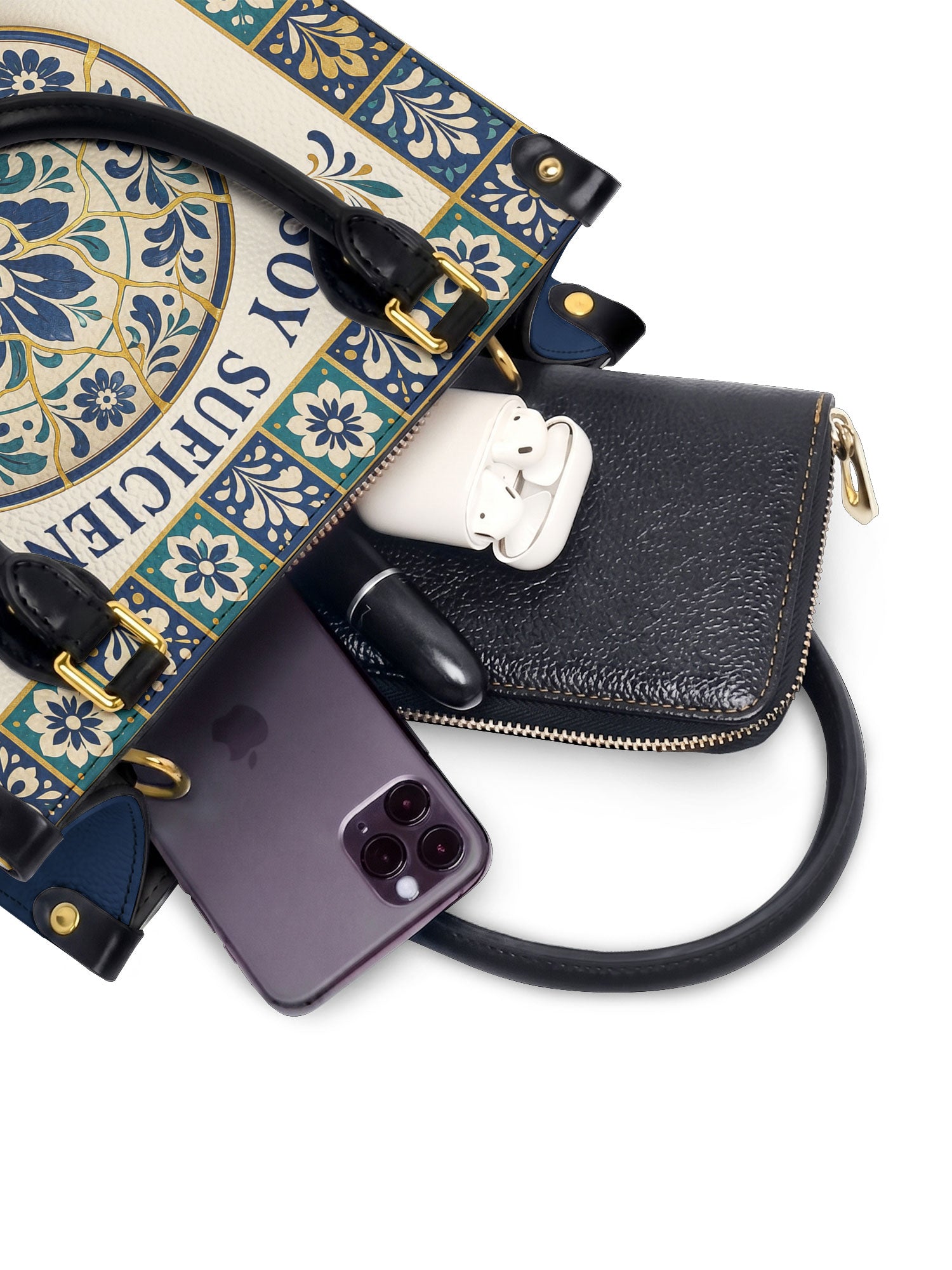 "Soy suficiente, tal y como soy" ver.8 Small Leather Handbag - interior | Paleta Bags