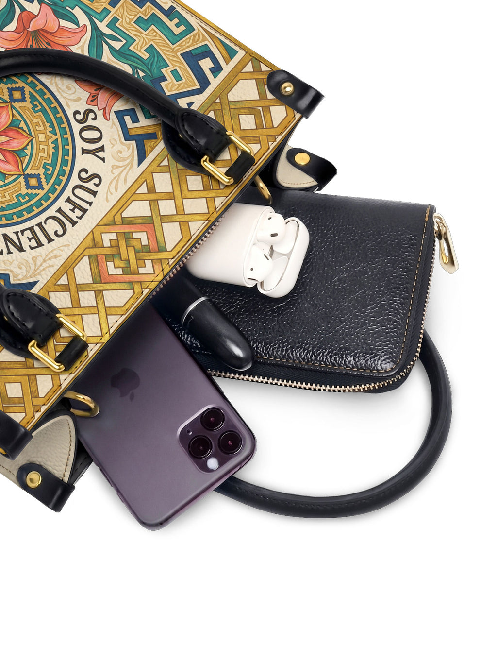 "Soy suficiente, tal y como soy" ver.9 Small Leather Handbag - interior | Paleta Bags