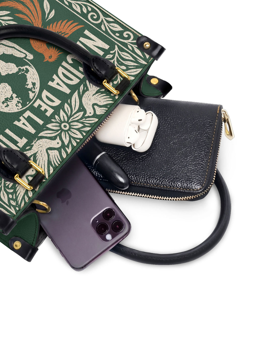 "Nacida de la tierra, hecha para el mundo" ver.3 Small Leather Handbag - interior | Paleta Bags