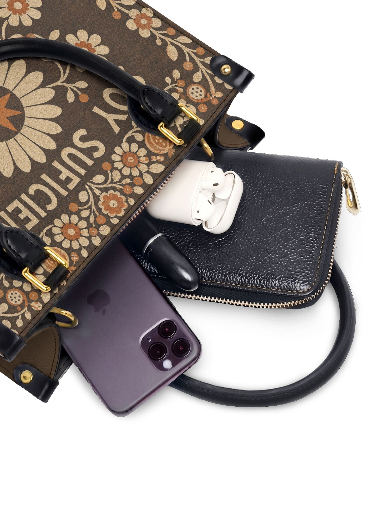 "Soy suficiente, tal y como soy" ver.6 Small Leather Handbag - interior | Paleta Bags