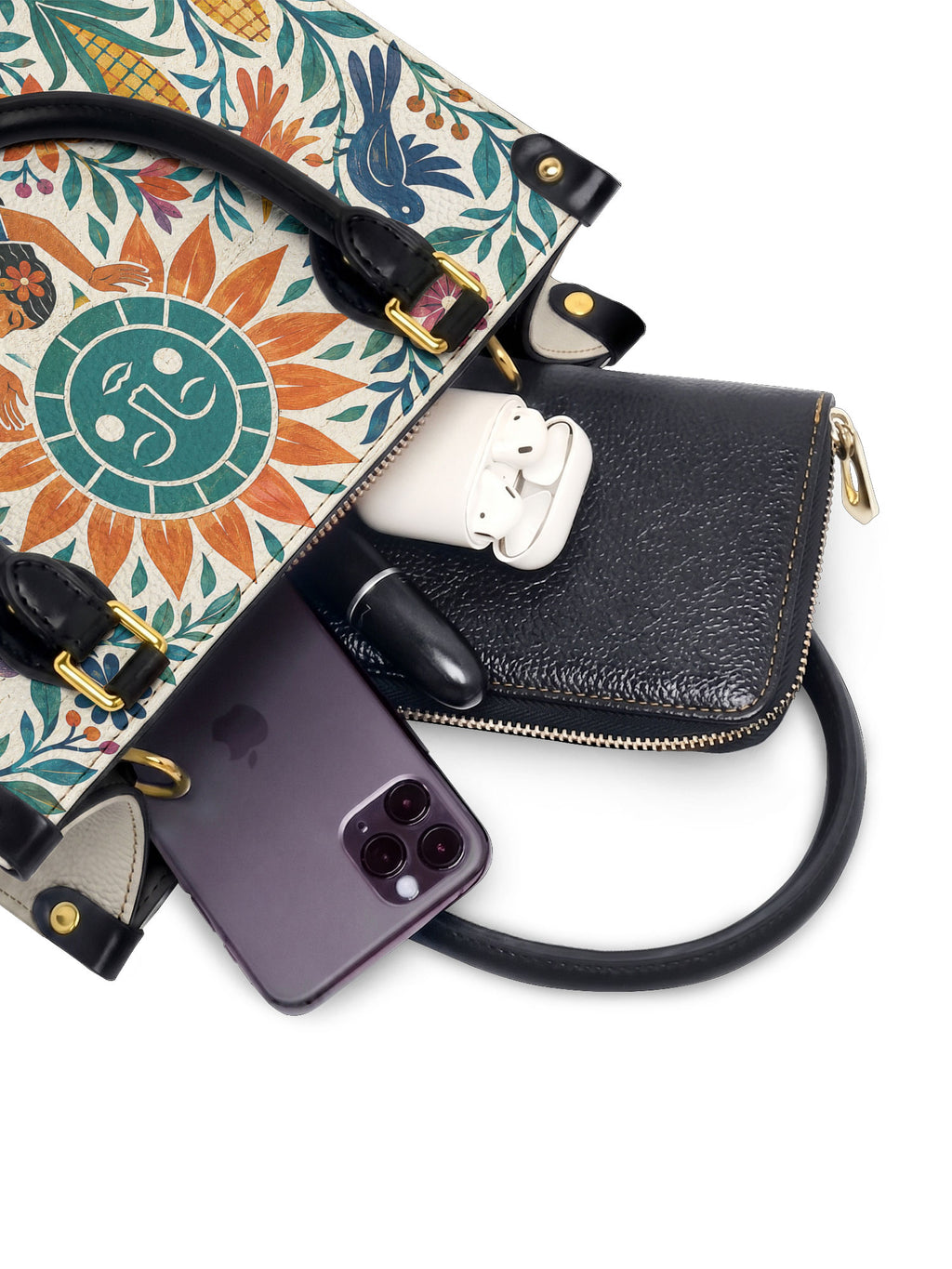 "Nací para brillar" ver.2 Small Leather Handbag - interior | Paleta Bags