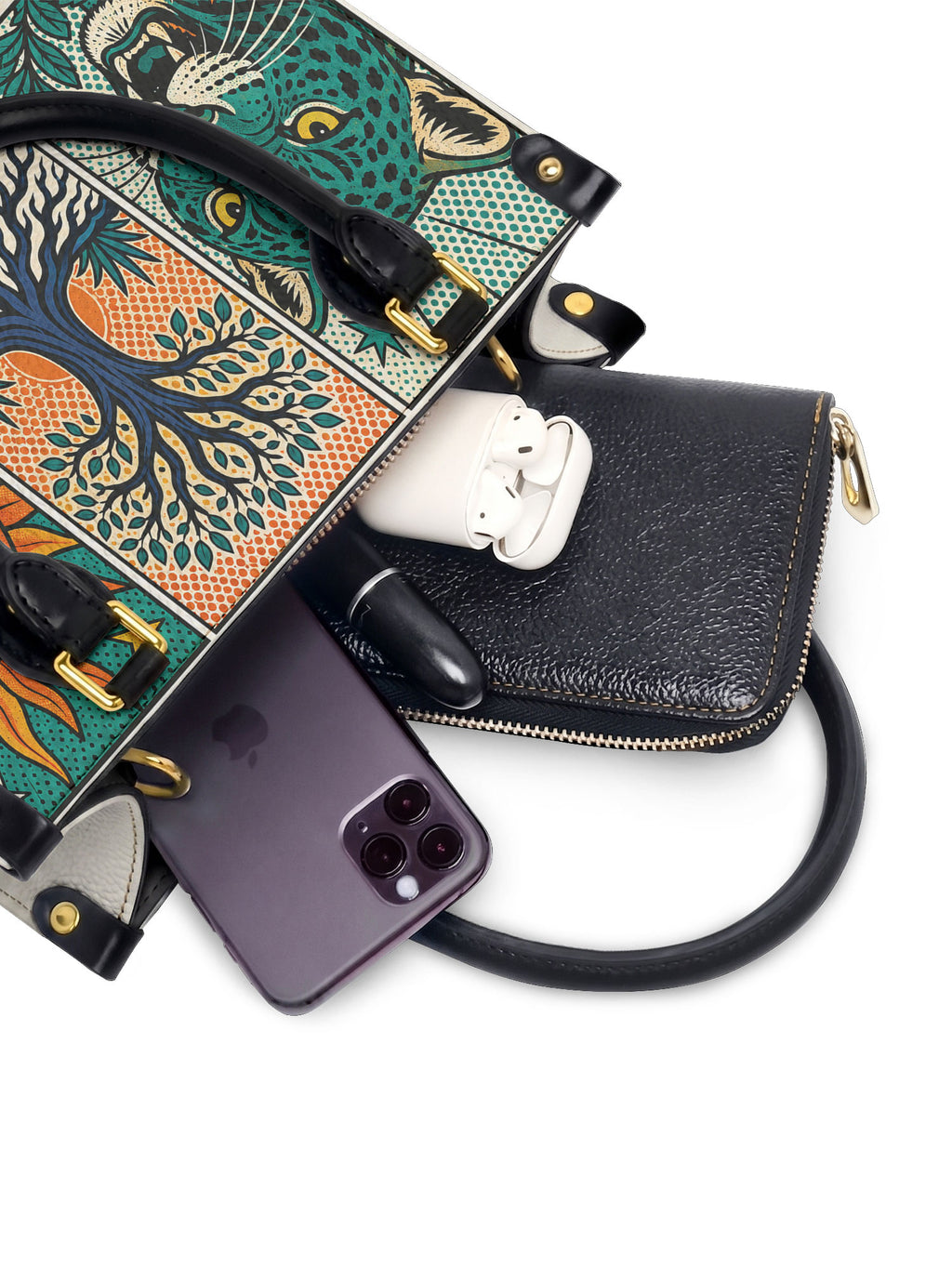 "Feroz. Arraigada. Radiante" ver.3 Small Leather Handbag - interior | Paleta Bags