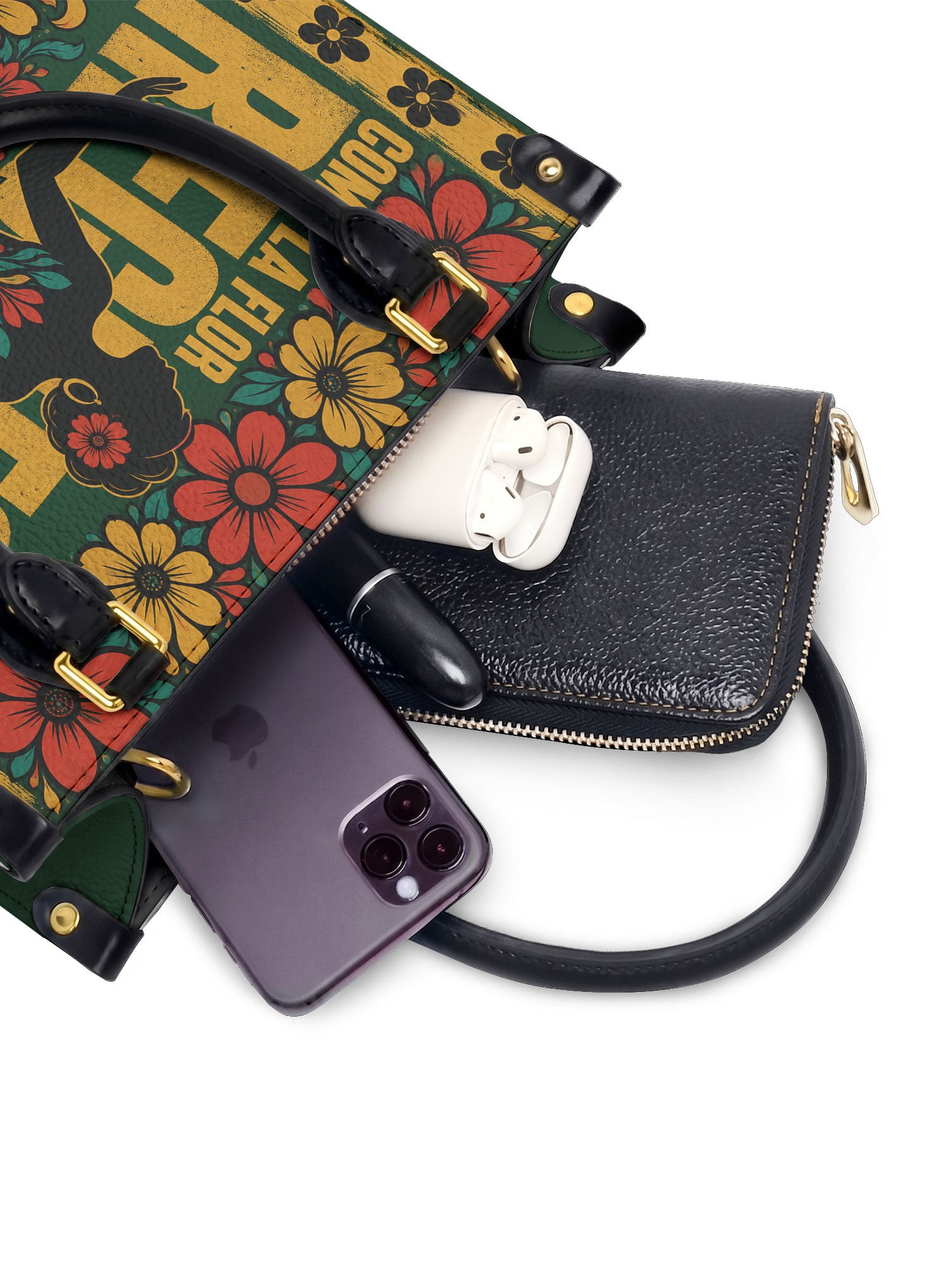 "Como la flor, regreso cada primavera" ver.1 Small Leather Handbag - interior | Paleta Bags