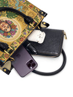 "Se amó hasta florecer" ver.7 Small Leather Handbag - interior | Paleta Bags