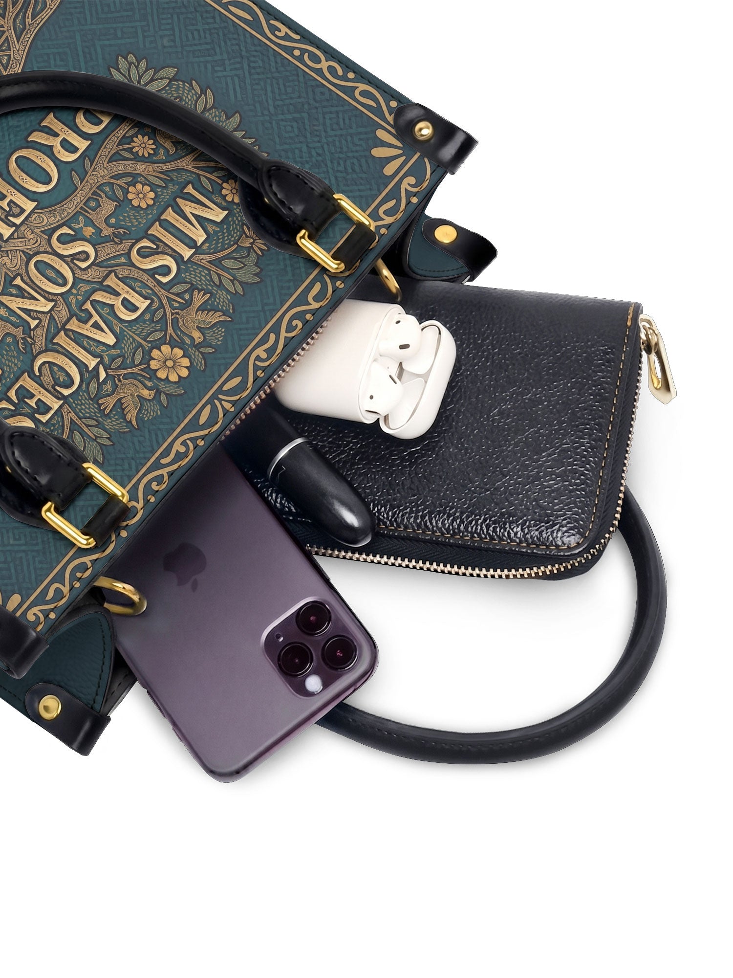 "Mis Raíces son Profundas" ver.2 Small Leather Handbag - interior | Paleta Bags