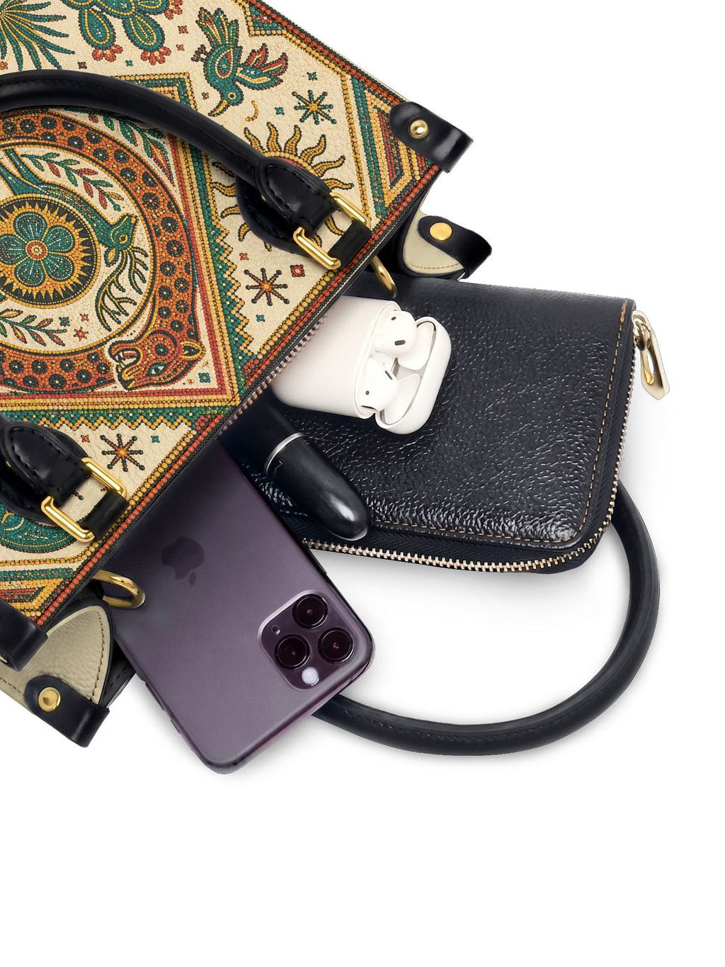 "Feroz. Arraigada. Radiante" ver.2 Small Leather Handbag - interior | Paleta Bags