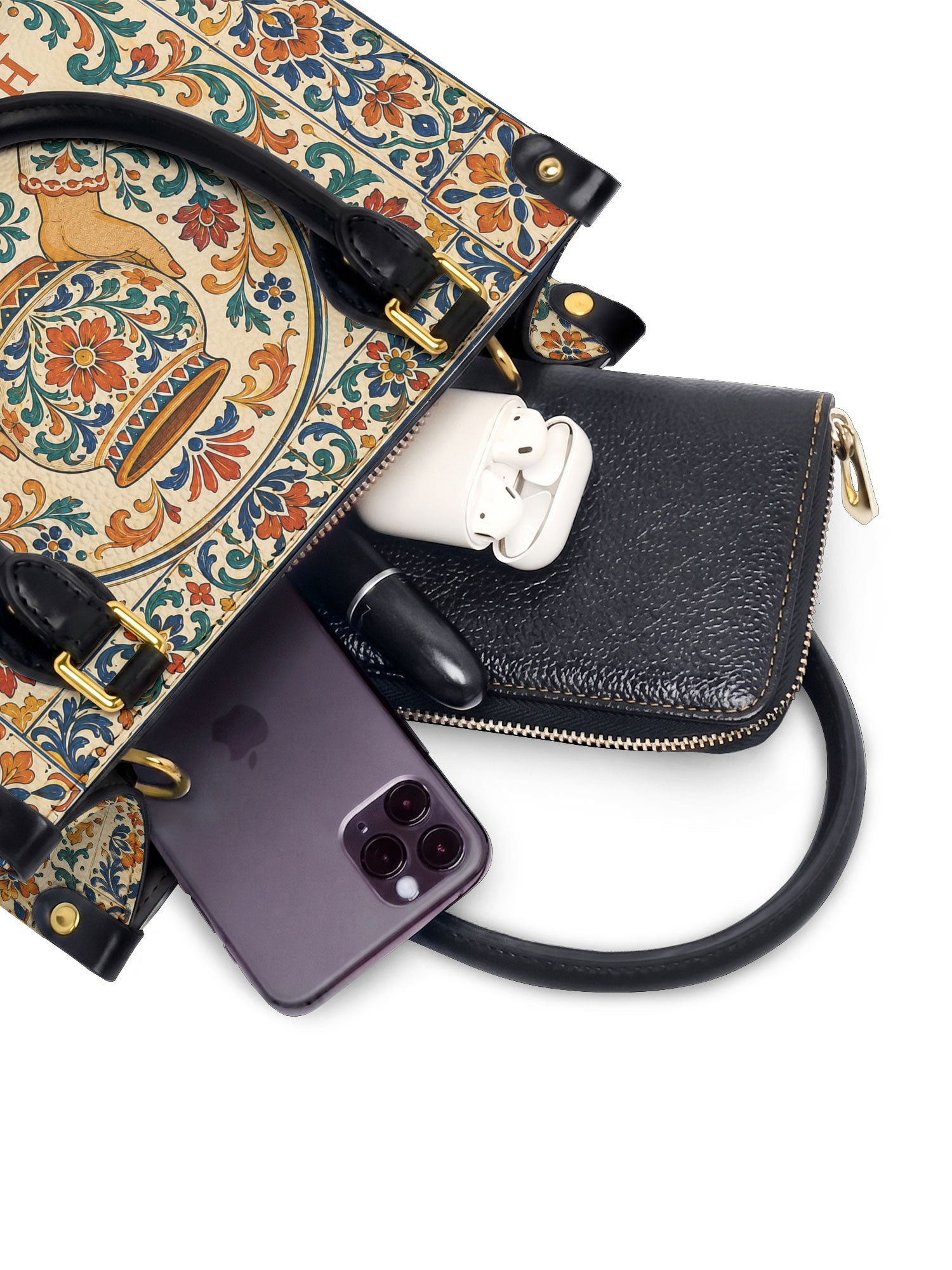 "Hecha a mano, hecha con amor" ver.2 Small Leather Handbag - interior
