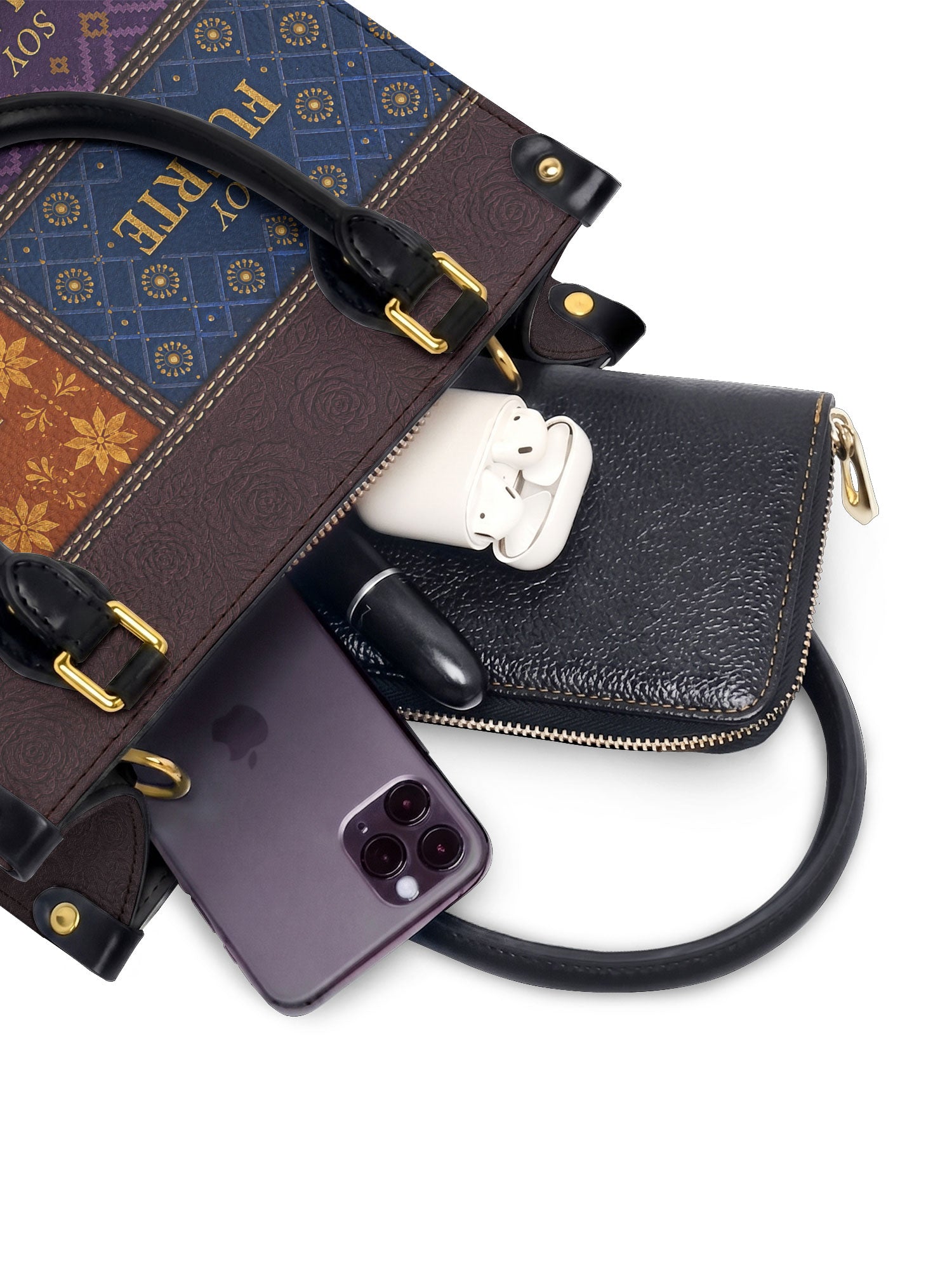 "LAS CUATRO VERDADES" ver.1 Small Leather Handbag - interior | Paleta Bags