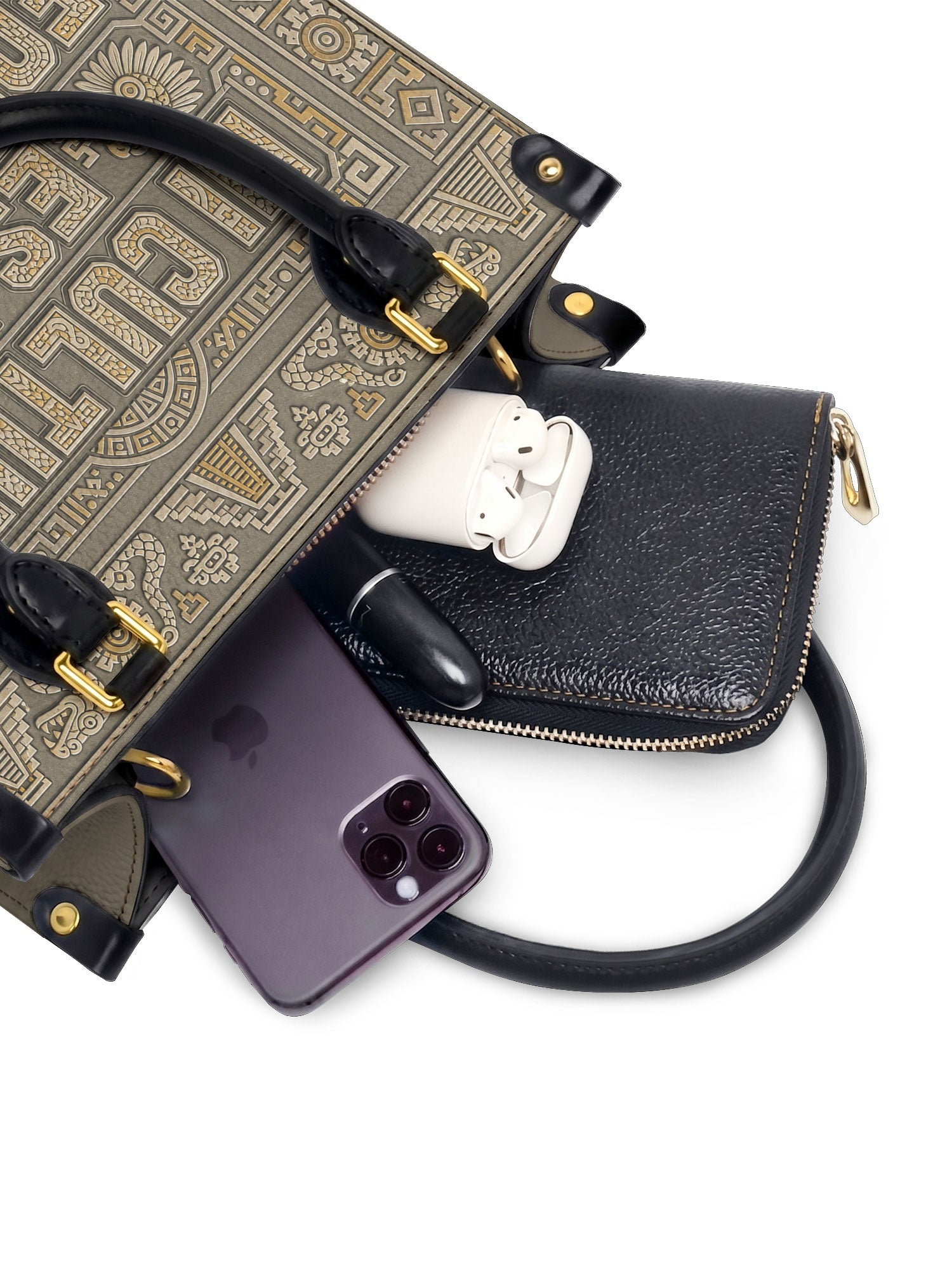 "Mi cultura es mi fortaleza" ver.5 Small Leather Handbag - interior | Paleta Bags
