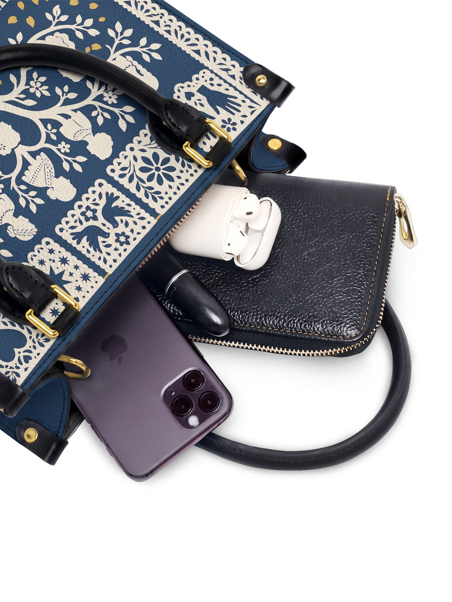 "Resiliente como las mujeres que me precedieron" ver.2 Small Leather Handbag - interior | Paleta Bags