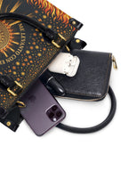 "Me levanto con el sol y llevo el fuego" ver.2 Small Leather Handbag - interior | Paleta Bags