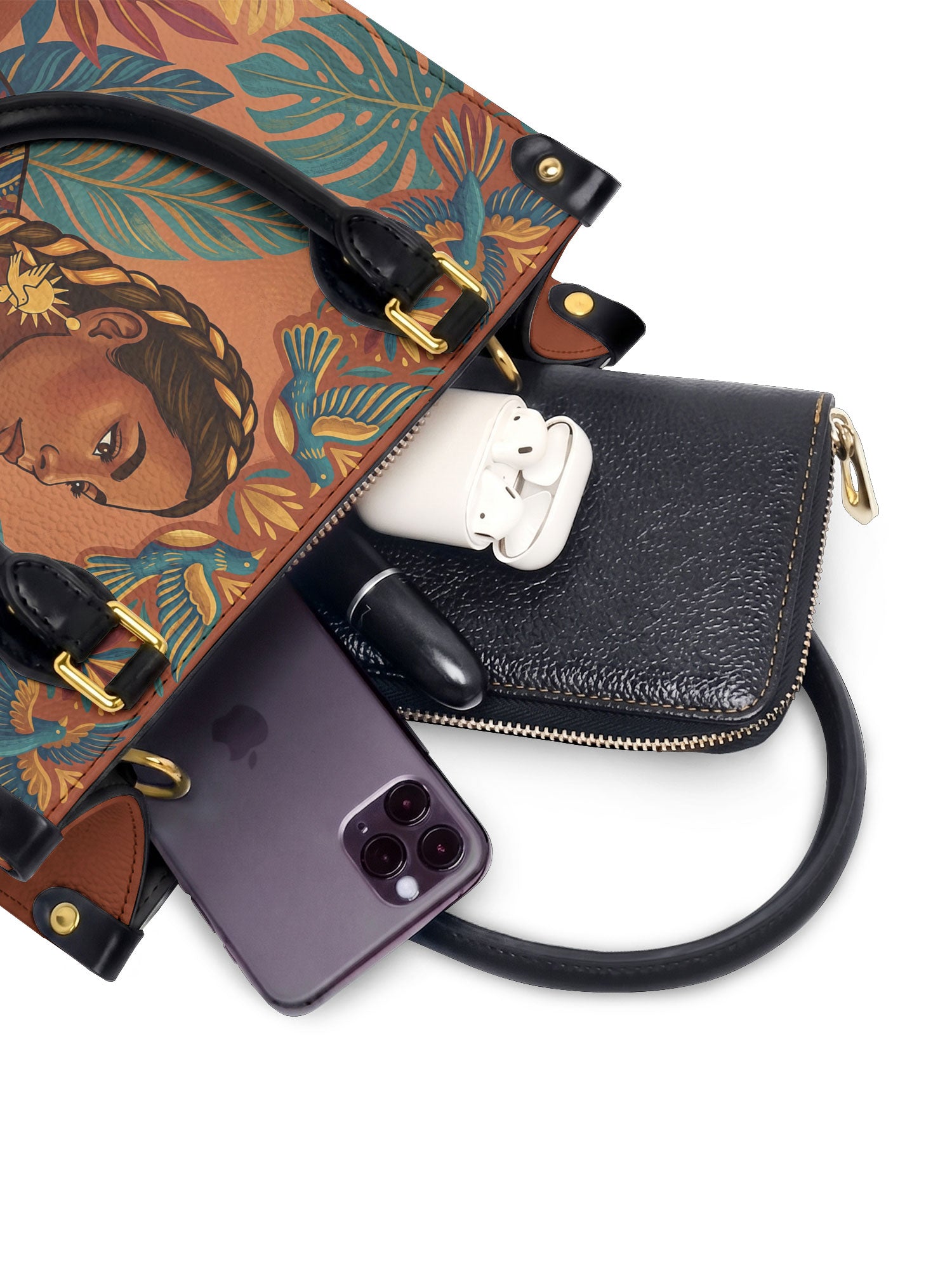 "Vuelo Alto" ver.1 Small Leather Handbag - interior | Paleta Bags
