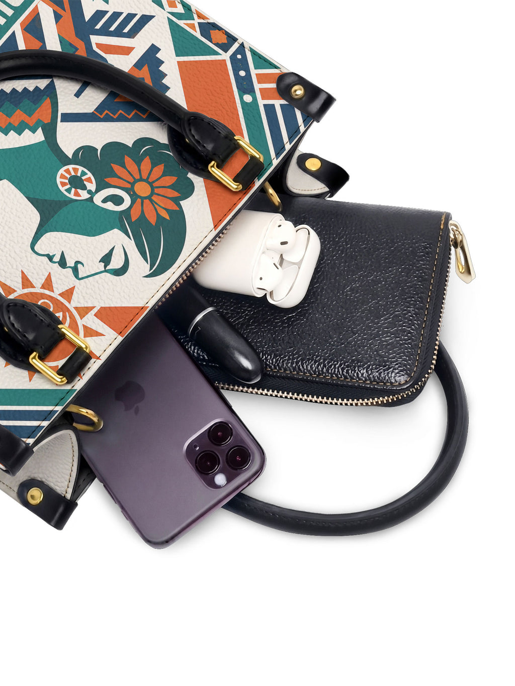 "Mi cultura es mi poder" ver.4 Small Leather Handbag - interior | Paleta Bags