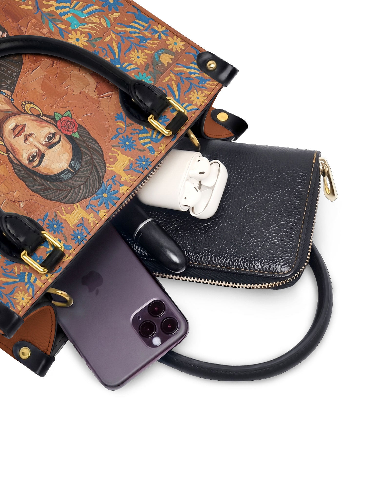 "Soy Fuerte" ver.5 Small Leather Handbag - interior | Paleta Bags