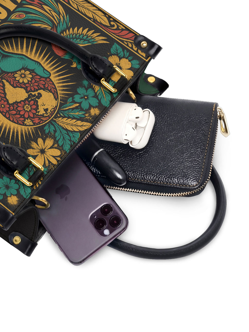 "Nacida de la tierra, hecha para el mundo" ver.4 Small Leather Handbag - interior | Paleta Bags
