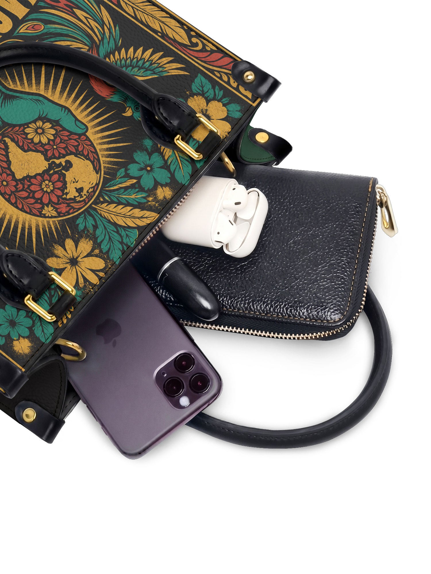 "Nacida de la tierra, hecha para el mundo" ver.4 Small Leather Handbag - interior | Paleta Bags