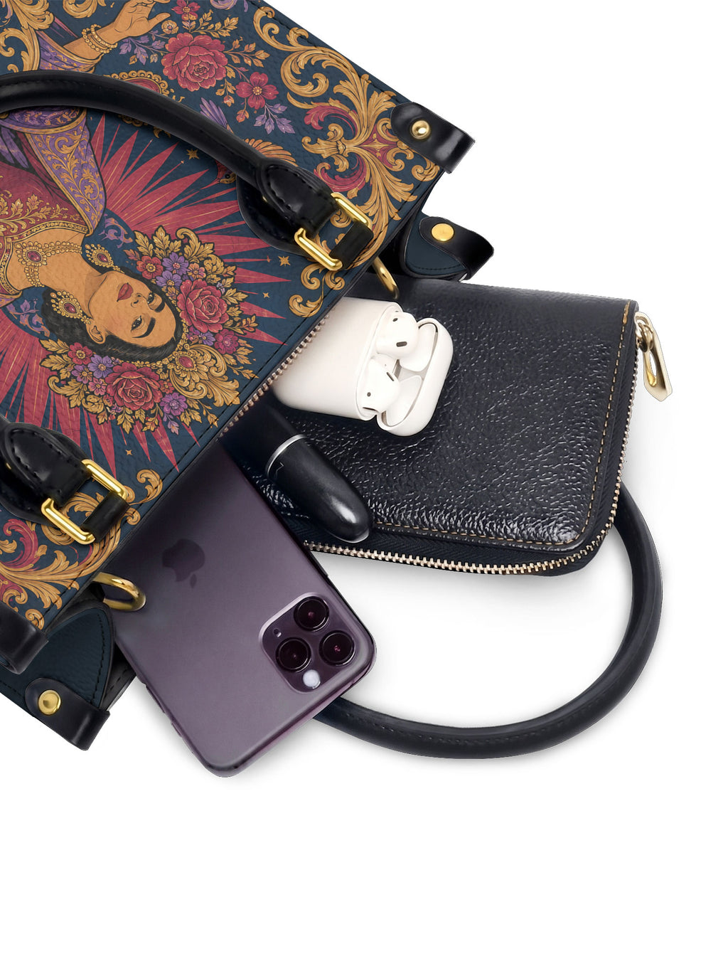 "Me merezco todo lo bueno" ver.2 Small Leather Handbag - interior | Paleta Bags