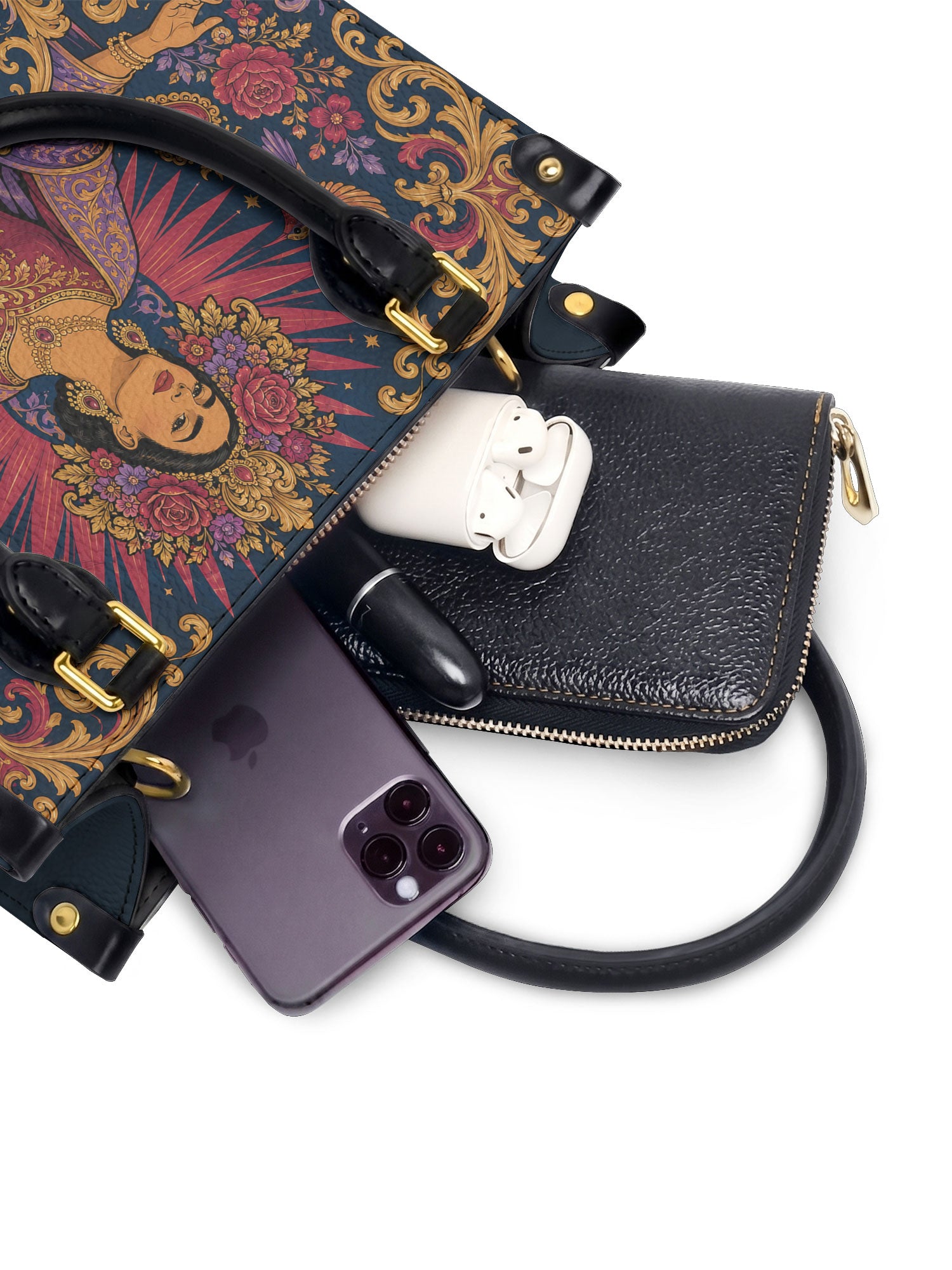 "Me merezco todo lo bueno" ver.2 Small Leather Handbag - interior | Paleta Bags