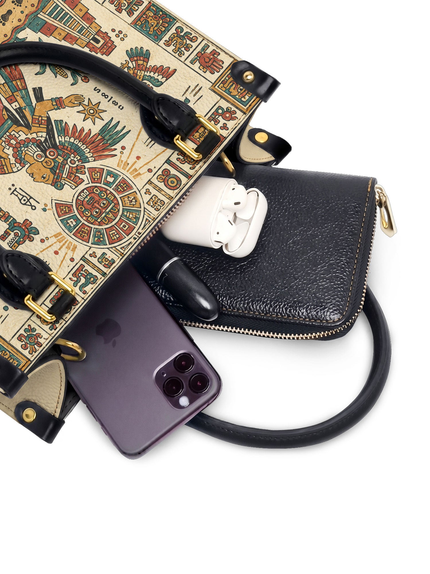 "Soy la dueña de mi destino" ver.3 Small Leather Handbag - interior | Paleta Bags