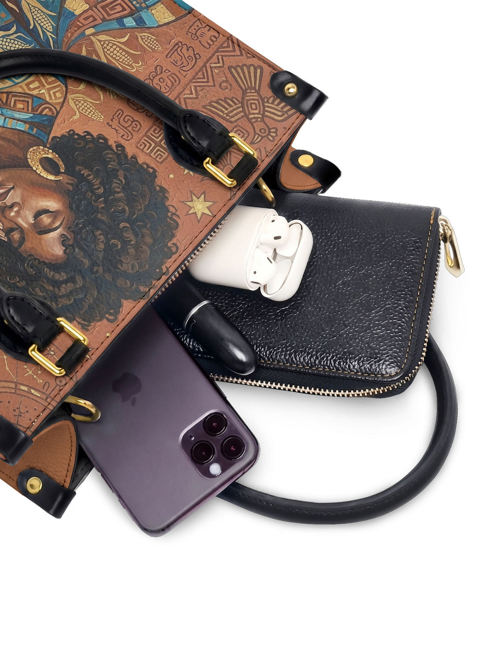 "Mi Raíz es Oro" ver.4 Small Leather Handbag - interior | Paleta Bags